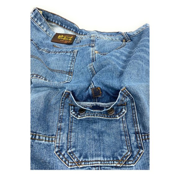 Chams Men Denim Shorts Cargo Zipper Size 40 - Picture 3 of 6